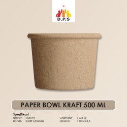 PAPER BOWL POLOS KRAFT 500 ML